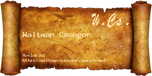 Waltman Csongor névjegykártya